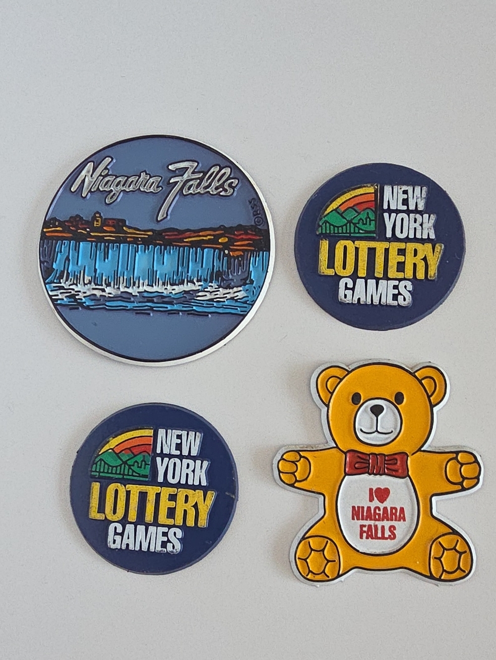 Vintage 1980's New York & Niagara Falls Fridge Magnets -Set Of 4